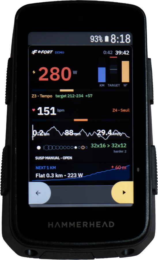 L’extension e-FORT sur compteur Hammerhead Karoo